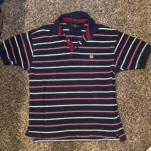 Navy Striped Polo Shirt